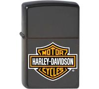 ZIPPO Original Briquet Regular / Noir Image H. D. Bar & Shield / Étui
