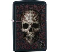 ZIPPO Original Briquet Regular / Noir Mat Anne Stokes Skull / Étui Cadeau