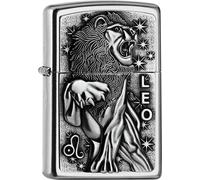 ZIPPO Original Briquet Regular / Street Chrom Emblème Leo / Étui Cadeau
