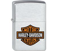 Zippo Original Briquet Régulière / Chrome Brossé H. D. BAR & Shield / Étui