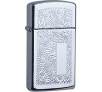 ZIPPO Original Briquet Slim / Chrom Venezia / Champ De Gravure / Étui Cadeau