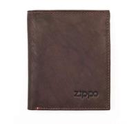 Porte-feuille Zippo marron avec surpiqûres rouges Rouge
