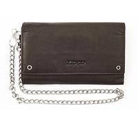 Zippo Portefeuille en Cuir Style Motard, Moka, 17 cm