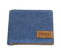 Zippo - Portefeuille en Cuir Et Denim, Marron/Bleu, Porte-Monnaie Anti-RFID, Compartiment À Pièces, pour Cartes Bancaires Et Billets, pour Homme