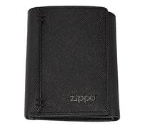 Zippo - Portefeuille en Cuir Saffiano, Noir, Porte-Monnaie Anti-RFID, Compartiment À Pièces, Idéal pour Cartes Bancaires Et Billets, pour Homme Et Femme