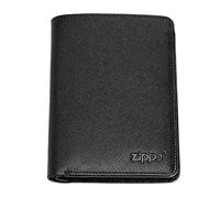 Zippo - Portefeuille En Cuir Saffiano, Noir, Porte-monnaie Anti-RFID, Idéal Pour Cartes Bancaires Et Billets, Pour Homme Et Femme