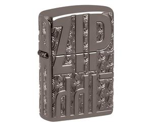 Zippo Reverse Carve Design Armor Black Ice Pocket Lighter