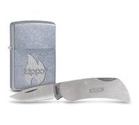 ZIPPO Set Zippo Gourde et Briquet - briquet fabriqué aux USA gris G