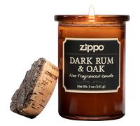 Zippo - Spirit Candle Dark Rum & Oak Bougie Parfumée En Bocal, Parfum Unique Rhum Paille Et Chêne, 141 g, Cadeau Stylé Pour Moments Privilégiés