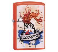 Zippo Splash Briquet de Poche Orange Fluo Taille Unique