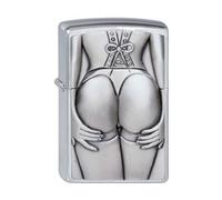 Zippo Stocking Girl Brushed Chrome Lighter (1300116) Chrome