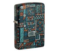 ZIPPO Tribal Pattern African Design - 540 Color Image - Refillable Windproof Lighter in Gift Box, Black Matte