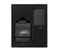 Zippo Unisex's Black Tactical Pouch Crackle Windproof Lighter Gift Set, One Size