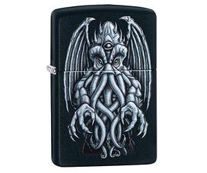Zippo Unisex's Design Pocket Lighter, Black Matte Winged Monster, One Size