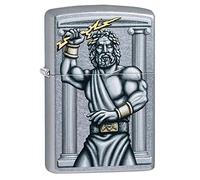 Zippo Unisex's Zeus Lightingbolt Design Street Chrome Pocket Lighter, One Size