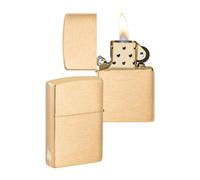 Zippo Briquet Coupe-Vent - Laiton brossé avec Gravure sur Flamme latérale - Rechargeable - Réutilisable - Design Coupe-Vent - Coffret Cadeau - Fabriqué aux États-Unis - Exclusivité Amazon