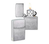 Zippo Windproof Lighter - Brushed Chrome with Side Flame Engraving - Refillable - Reusable - Windproof Design - Gift Box - Made in USA - Amazon Exclusive
