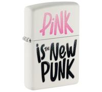 Zippo Windproof Lighter - Punk Pink Design White Matte - Rechargeable à Vie - boîte Cadeau - Construction métallique - Made in USA