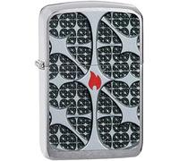 Zippo - 200 Voronoi - Chrome Brushed - Essence Briquet Coupe-Vent, Rechargeable, dans Une boîte Cadeau de Haute qualité