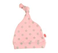 Zippy bonnet bébé - bonnet knott knot hat nouveau-nés garçons filles couleur unisexe choix 100% coton 0-6 mois (rose avec des étoiles scintillantes argent)