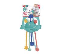 Ludi Jouet Zippy Toy – Multisensoriel, textures variées, matière souple, dès 10 mois – Bleu TU
