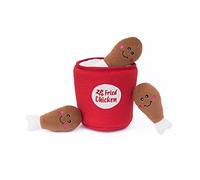 ZippyPaws - Food Buddies Burrow Jouet couineur interactif en Peluche pour Chien Seau de Poulet