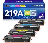 ZIPRINT 219A 219X MFP 3302FDWG Toner (avec Puce) Compatible pour HP 219A 219X pour HP Color Laserjet Pro MFP 3302FDWG 3302SDWG 3302FDNG 3302FDW 3302FDN 3202DW 3202DN W2190A Noir Cyan Magenta Jaune