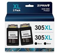 ZIPRINT 305 Cartouches Compatibles pour HP 305XL 305 XL Cartouches d'imprimante Noir pour Envy 6000 6020e 6030e 6040e 6032e 6400 6420e HP DeskJet 2700 2720e 4120e (2 Noir)