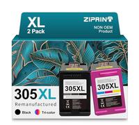 ZIPRINT 305XL Cartouches d'encre compatibles avec HP 305 XL pour HP DeskJet 2700 2720e 2720 2710 4120 4120e 4130 HP Envy 6000 6010 6020 6030 6032 6420 (Noir/Couleur,2-Pack)