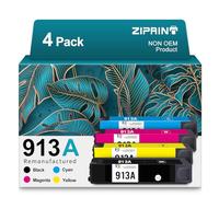 ZIPRINT 913A Cartouches d'encre compatibles avec HP 913A Compatible avec PageWide 352dw 352dn 477dw 577dw 452dw 477dn 452dn 577z 552dw P55250dw (Noir/Jaune/Cyan/Magenta,4-Pack)