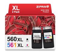 ZIPRINT Cartouches d'encre compatibles avec Canon 560 561 PG-560XL CL-561XL pour Canon Pixma TS5350 TS5351 TS5352 TS5353 TS7450 TS7451 (Noir, Couleur,2-Pack)