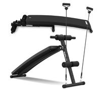 ZIPRO Banc pour abdominaux banc incliné pliable fitness avec dossier réglable 5 positions 20-30° sit up bench avec élastiques charge max 200 kg pour home gym