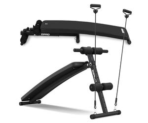 ZIPRO Banc pour abdominaux banc incliné pliable fitness avec dossier réglable 5 positions 20-30° sit up bench avec élastiques charge max 200 kg pour home gym