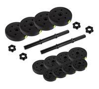 ZIPRO Ensemble d’Haltères Bitume 2x10 kg - 12 Disques, Haltères Réglables pour Entraînement de Force, Poignées Antidérapantes, Matériaux Durables, Idéal pour les Exercices à Domicile