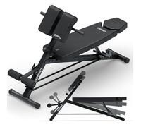 ZIPRO Core Rookie - Banc d'entraînement - Max. 220 kg - Banc romain et barre de dip - Développé couché - Gym à domicile profil 50