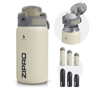 ZIPRO Gourde Isotherme en Acier Inoxydable 500ml Bouteille d'eau Isolée sous Vide Maintient 12h Chaud & 24h Froid Sans BPA Étanche pour Sport Fitness Randonnée et Bureau - Beige