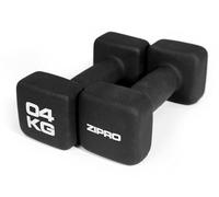 Zipro Haltères, ensemble de deux haltères courts antidérapants, ensemble d'haltères en néoprène, poids de 4 kg, Home Gym, Entraînement de force à domicile, forme carrée