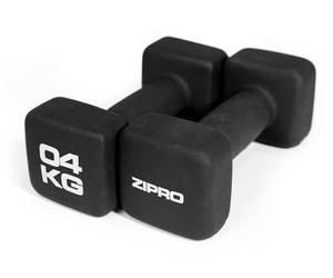 Zipro Haltères, ensemble de deux haltères courts antidérapants, ensemble d'haltères en néoprène, poids de 4 kg, Home Gym, Entraînement de force à domicile, forme carrée