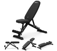 Zipro Jacked banc d'entraînement réglable pour l'entraînement à domicile jusqu'à 230kg, noir ensemble de banc de musculation avec poids pliable réglable multifonctionnel