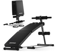ZIPRO Sixbox - Banc d'abdominaux - Max. 230 kg - Pliable et bandes de résistance - Entraînement du tronc - Gym à domicile 35 mm