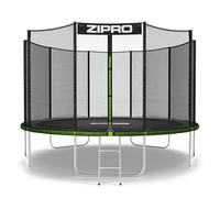 ZIPRO Trampoline Extérieur Rectangulaire Trampoline Jardin Grand Format avec Filet de Sécurité Tapis Saut Échelle et Protection Ressorts Stable - JumpPro Out 374 cm