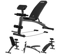 Zipro Volume Banc d'entraînement multifonctionnel avec presse à jambes et banc de curl pour biceps pour l'entraînement de tout le corps, banc réglable, noir, capacité de charge 230 kg