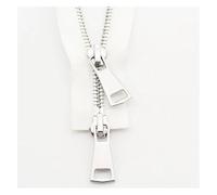 zips pour la couture, fermeture éclair, Fermetures à glissière métalliques à Double curseur bidirectionnel 70/90cm, for veste, accessoires de couture de vêtements, fournitures faites à la main(White,9