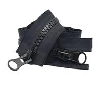 zips pour la couture, fermeture éclair, Fermetures éclair à Double curseur noir et blanc, 2 pièces, extrémité ouverte for la couture de manteaux, vêtements, tente, accessoires de bricolage(Black,200CM
