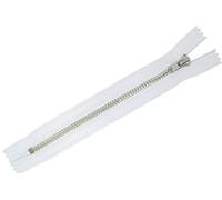 zipworld Pantalons - Fermeture éclair en métal argenté - Fermeture éclair 3 mm Non Divisible - Taille M, Weiss - 101, 16 cm