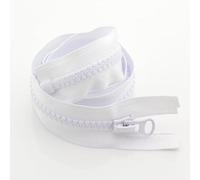 ZIPZSY 2 Pièces de Fermeture Éclair en Résine #8, Zippes à Dents Grossières et Robustes pour Confection de Vêtements, Sacs et Fournitures de Couture et Craft (Blanc (Open-End), 80cm)