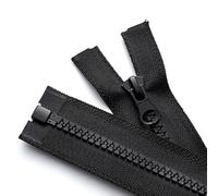 ZIPZSY 2 Pièces de Fermeture Éclair en Résine N° 5 à Ouverture Fermetures Éclair Noires Robustes pour Couture, Tailles Variées, Confection de Vêtements, Sacs et Accessoires de Bricolage (Noir, 105cm)