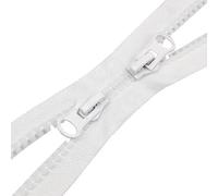 ZIPZSY 2 Pièces de Fermetures Éclair à Double Glissière #8, Zippers en Résine à Extrémité Ouverte, pour Couture, Confection de Vêtements, Sacs et Craft (Blanc, 110cm)