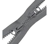 ZIPZSY 2 Pièces de Fermetures Éclair à Double Glissière #8, Zippers en Résine à Extrémité Ouverte, pour Couture, Confection de Vêtements, Sacs et Craft (Gris, 65cm)