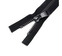 ZIPZSY 2PCS 20cm 8# Fermeture éclair en résine à dents triangulaires (extrémité fermée), glissière unique, robuste, pour couture en diverses tailles, confection de vêtements et sacs (Noir)